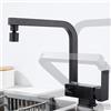ZPSPZ Rubinetto Cucina Pieghevole Sottofinestra Rubinetto Lavello Cucina Girevole Ottone-Nero