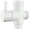 Tecmolog G1/2 Deviatore Doccia Ottone Valvola a 3 Vie Connettore a T per Braccio Doccia Bianco, DSF007W