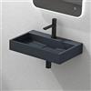 Mai & Mai Lavabo da Appoggio 60x38x11cm, Lavabo Bagno Sospeso Lavandino Bagno con Piletta di Scarico Lavabo da Minerale fuso con un Foro per Rubinetteria, Antracite Opaco, Colossum19