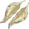 FUTUREORYY Maniglie per Mobili Vintage a Foglia, 2 Pezzi Oro in Lega | 10,7x3,5x3,2cm, Finitura Retrò, Bordi Lisci, per Armadio e Mobile Scarpiera