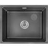 Omeere, 55 x 45 x 22, lavello da cucina, acciaio inox 304, spessore del materiale: 0,9 mm, lavello, lavello, lavello da incasso, rettangolare, 1 vasca, troppopieno, scarico inferiore, motivo goffrato,