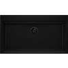 PRIMAGRAN Lavello Angolare Tutto Nero 88x50cm, Lavandino in Granito a 1 vasca + Sifone Classico, Lavabo da Cucina Incasso al Mobile 90cm - Oslo 90 Top S639