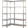 Simon Rack SimonRack Scaffale Metallo Garage Angolo, 10 Ripiani, 80 kg di Punto di Flessione, 1800x1000x400 mm, Scaffale Garage, Senza Viti, 2 Modulo Extra, Zincato - Simoncorner