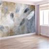Generisch Carta da parati Fotocarta da parati 3D Effetto Vintage Geometrico con Piume, 400 x 280 cm (L x A) Immagine murale Decorazione murale per soggiorno Camera da letto, Beige Carta da parati in tessuto non