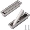 UFURMATE Maniglia per porta a filo 2 pezzi in lega di zinco maniglia per porta incassata hardware spazzolato tirante nascosto per bordo per armadio guardaroba porte a scomparsa (argento)