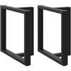 vidaXL Gambe per tavolo da pranzo a forma di T 2 pz nere 80x35x(72-73) cm in acciaio