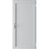 opncorp Porta esterna 100x205 cm DIN destra | Porta tecnica in plastica con pannello pieno senza vetro con chiusura a 5 punti | Porta multiuso per officina, garage o ripostiglio | Porta laterale | Bianca