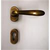 effedielle MANIGLIA PER PORTA SIDNEY 1126 IN MARITECH BRONZATO GRAFFIATO, FORO YALE, COMPLETA PER UNA PORTA DENTRO+FUORI, ROSETTA OVALE