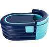 NiuLifeya Vasca da bagno gonfiabile in PVC portatile con pompa ad aria elettrica, bagno di ghiaccio con copertura e pompa per adulti fino a 180 cm, 140 x 74 x 84 cm (blu)