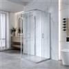 Auria Box Doccia 3 Lati 70x70x70 cm x h185 - Cabina Doccia Scorrevole in Cristallo Temperato 6mm Trasparente, Profilo Cromato, Guarnizioni Antigoccia, Chiusura Magnetica e Maniglia ABS - Mod. Kiro