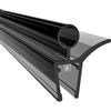 W Waka Home WAKA Premium portadoccia e labbrodoccia, guarnizione nera trasparente per porte e cabine doccia, vetro da 6 a 8 mm, 100 cm