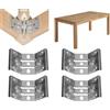 inferramenta Kit di 4pz | Supporto Angolare Interno Gamba Tavolo | Piastre Montaggio Rinforzate in Acciaio Zincato (H90 mm)