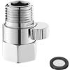 TopHomer Valvola di chiusura per doccia, valvola di limitazione dell'acqua in ottone G1/2, valvola di controllo del flusso universale per soffione doccia, doccetta manuale, spruzzatore per bidet (cromata)