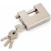 Topolenashop Lucchetto Corazzato in Acciaio Temprato 94 mm - Antiscasso ad Alta Sicurezza con Catenaccio - Ideale per Cancelli, Porte e Serrande - 5 Chiavi Incluse | 310573
