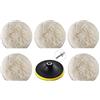 G SET PLATORELLO A STRAPPO + 5 CUFFIE IN LANA 150 mm PER TRAPANO E SMERIGLIATRICE ANGOLARE