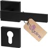 ERGO line La maniglia ERGO, nera, per porte con serratura con un cilindro di chiusura, maniglia quadrata nera opaca, guarnizione per porte