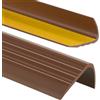 PerfectPVC Profilo antiscivolo per gradini in PVC autoadesivo 65x40mm 2,00m Profilo angolare in plastica per proteggere i bordi e gli spigoli delle scale Marrone