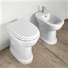 Inbagno Coppia Di Sanitari Ideali Per Anziani Composto Da Water, Bidet In Ceramica Bianca E Copriwc In MDF Da H49 Cm