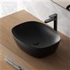 Inbagno Lavabo Da Appoggio Ovale 50x38 Cm Dal Design Moderno In Ceramica Nera Opaca Linea Tokyo