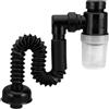 Generic Tubo di scarico flessibile, tubo di scarico per fogna, antiodore, universale, per cucina, bagno, WC