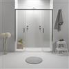 Auria Porta Doccia Nicchia Scorrevole 180 x 190 cm - Vetro Temperato 6 mm, Trasparente, Profilo Cromato, Chiusura Magnetica e Sistema Antigoccia - Facile da Installare e Pulire