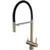 XJTNLB Miscelatore Cucina 3 Vie con Doccetta Oro Spazzolato Rubinetto per Depuratore Acqua con Beccuccio Flessibile Miscelatore Tre Vie Osmosi Rubinetti per Lavelli da Cucina