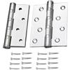 TopHomer Coppia di cerniere per porta, 100 mm, in acciaio inox, con cuscinetti a sfera, con 16 viti, per porte interne ed esterne