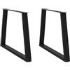 vidaXL Gambe per tavolo da pranzo a forma di V 2 pz nere 90x(72-73,3) cm in acciaio