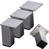 Zlovne 4 Pezzi Gambe per Mobili Quadrati,Gambe per Divani in Lega di Alluminio Piedini per Mobili,Gambe di Ricambio in Metallo Fai da Te Perfetto per Comodini,Moderno (10cm/4in)