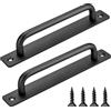 AIMIXUN 2 PZ Maniglie Nere, Maniglie Porte Scorrevoli, Lega di Alluminio Maniglie Porte Interne da Cucina Moderne Maniglie Porta Fienile Pull Maniglie per Shed Cassetto Armadio, 18cm/7 Pollici-(Nero)