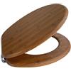 OGOMONDO Sedile Wc Copri Water Tavoletta Vaso Universale Linea Bamboo MDF Legno Pesante Cerniere Metallo Bagno