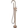 ZYCDP Rubinetto Vasca da Bagno Freestanding,Freestanding Ottone Miscelatore Vasca da Bagno,Miscelatore Per Acqua Calda Fredda Con Doccetta,Miscelatore Per Vasca Da Bagno A Pavimento,Oro Rosa