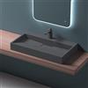 Mai & Mai Lavabo da Appoggio 90x46x11cm, Lavabo Bagno Sospeso Lavandino Bagno con Piletta di Scarico Colossum19 Lavabo da Minerale fuso, un Foro per Rubinetteria
