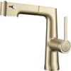 XDSMB Rubinetto Bagno Lavabo con Doccetta Tipo Lift Rotazione 360° Miscelatore Estraibile Lavabo Monocomando,oro Spazzolato