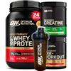 Optimum Nutrition Gold Standard 100% Whey Proteine Cioccolato Latte 768g 24 Porzioni + Pre-Workout Mix Frutta 330g 30 Porzioni + Micronised Creatine Monohydrate 317g 93 Porzioni + SHAKER