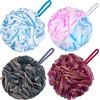 VANZAVANZU Bagno Loofah Grande 80g Doccia Spugna Corpo Scrubber Mesh Pouf per Uomo e Donna, Set di 4 (Multicolore)