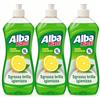 Generico 3 X Alba Piatti Limone 1L - Detersivo Piatti Concentrato e Sgrassante - Profumo Fresco di Limone, Brillantezza Immediata e Pulizia Profonda