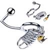 ZYHNYTAO Plug anale Gancio anale con gabbia per pene Plug anale in metallo Butt plug Gabbia di castità Bondage maschile Palline anali Gancio anale Castità con serratura e chiave Giocattolo(Ø50mm)