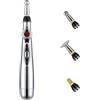 IGTOPS Penna elettronica per agopuntura, massaggiatore elettrico per il corpo Meridian Energy (3 teste 9 modalità di vibrazione) Meridian Energy Pen, penna per la terapia del dolore, sollievo dal dolore