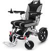 QUIRUMED Sedia a rotelle elettrica EASY PLUS ULTRALIGHT, Pieghevole, Telaio in alluminio, Controllo per utenti destrimani e mancini, Autonomia 18 km, Per anziani, Per disabili, Fino a 135 kg