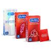 Durex Mix Preservativi Sottili, 6 Durex Invisible + 6 Durex Contatto Comfort + 10 Durex Settebello Super Sottile, 22 Profilattici Assortiti