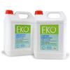 EKO MADE IN ITALY EKO Detersivo Ecologico Lavatrice Kit 2 Maxi 2 Taniche 5 Litri (1 Bucato e 1 Ammorbidente) per 200 Lavaggi Senza Profumo