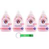 Beni Culinari 4 x Chanteclair I Concentrati - Ammorbidente concentrato, profumo di peonia e magnolia, per vestiti morbidi e profumati - 50 lavaggi 1000 ml + portachiavi Beni Culinari