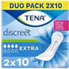 Tena Discreet - Extra Assorbente per Incontinenza Moderata, 2 x 10 Pezzi