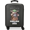 Star Wars Joumma Grogu Warrior Valigia da Cabina Nero 38x55x20 cm Rigido ABS Lucchetto a Combinazione Laterale 35L 2.5kg 4 Doppie Ruote Bagaglio a Mano