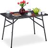 Relaxdays Tavolo da Giardino Pieghevole, Tavolino da Terrazzo in Metallo, 74,5 x 110 x 70,5 cm, Rettangolare, Antracite