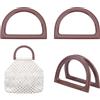 PH PandaHall 4pz Manico per Borsa a Forma di D, Manici per Borse in Resina Manici Decorativi per Borse di Ricambio per Borsa Uncinetto Macramè Borsette Spiaggia Portafogli, Cocco Marrone, 12x8.5cm