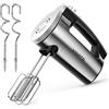 Generico Frusta Elettrico a Mano, 300W Mixer con 6 Velocità, 2 Frullini e 2 Ganci Impastatori in Acciaio Inox per Mescolare Uova, Impasti e Dolci!