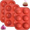 CDLIZW 3PCS Stampo Silicone Semisfera,6 Cavità Stampos per Cioccolatini,Stampo Mezza Sfera in Silicone,per Torta,Gelatina,Budino,Cioccolato,Mousse a Cupola Torta