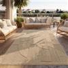 Paco Home Tappeto Per Esterni Resistente Alle Intemperie Balcone Soggiorno Boho Design Astratto Motivo Geometrico Uni Effett Beige, Dimensione:200x280 cm